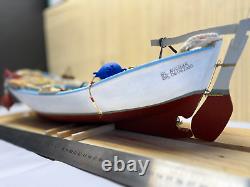 Wooden Fishing Boat Miniature Floating on the Sea Hadcrafted Boat Model Kit