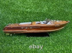 Wooden Italian Speed Boat Riva Model Ship 21 52cm Handmade Wooden Home Decor