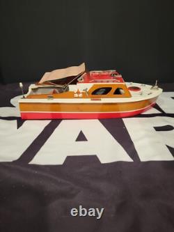 Wooden Model Boat 1950s UNION BOAT Vintage Original JAPAN Electric