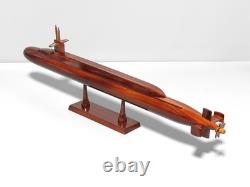 Wooden Ohio Class Submarine Model Hand Carved Mahogany Nautical Decor Gift