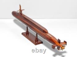Wooden Ohio Class Submarine Model Hand Carved Mahogany Nautical Decor Gift