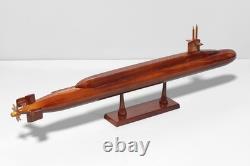 Wooden Ohio Class Submarine Model Hand Carved Mahogany Nautical Decor Gift