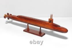 Wooden Ohio Class Submarine Model Hand Carved Mahogany Nautical Decor Gift