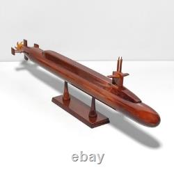 Wooden Ohio Class Submarine Model Hand Carved Mahogany Nautical Decor Gift