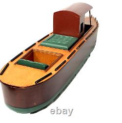 Wooden Pond Boat Vintage Nautical Decor Model 24 in Yacht MCM Cabin Folk Art Toy