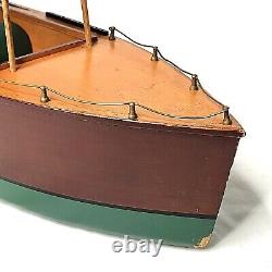 Wooden Pond Boat Vintage Nautical Decor Model 24 in Yacht MCM Cabin Folk Art Toy