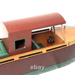 Wooden Pond Boat Vintage Nautical Decor Model 24 in Yacht MCM Cabin Folk Art Toy