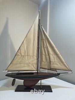 Wooden Pond Yacht Model Sailboat Sloop Schooner Large 30 Wide X 34 Tall