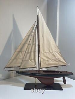 Wooden Pond Yacht Model Sailboat Sloop Schooner Large 30 Wide X 34 Tall