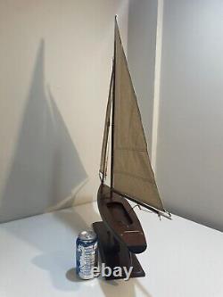 Wooden Pond Yacht Model Sailboat Sloop Schooner Large 30 Wide X 34 Tall