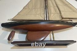 Wooden Pond Yacht Model Sailboat Sloop Schooner Large 30 Wide X 34 Tall