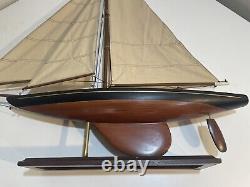 Wooden Pond Yacht Model Sailboat Sloop Schooner Large 30 Wide X 34 Tall