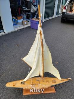 Wooden Pond Yacht Sail Boat Scratch Built 36.541.5 J Class Endeavor