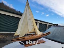 Wooden Pond Yacht Sail Boat Scratch Built 36.541.5 J Class Endeavor