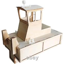 Wooden Rescue Boat Model Remote Control Tugboat DIY Handmade Ship Model Kit