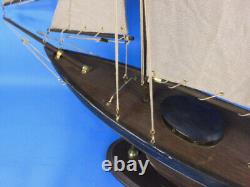 Wooden Rustic Newport Sloop Model Sailboat Decoration 30