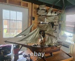 Wooden Ship Model Vintage Sail Boat Clipper Ship Nautical Decor. Very Large