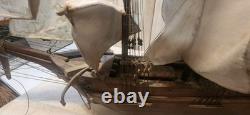Wooden Ship Model Vintage Sail Boat Clipper Ship Nautical Decor. Very Large