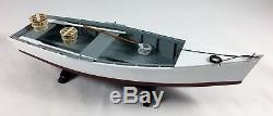 Wooden Skiff Boat Model, Rowboat, with Oars and Crabbing Accessories