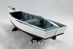 Wooden Skiff Boat Model, Rowboat, with Oars and Crabbing Accessories