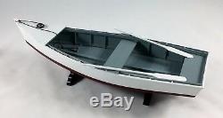 Wooden Skiff Boat Model, Rowboat, with Oars and Crabbing Accessories