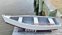 Wooden Skiff Model, With Varnished Paddle, Great Crabbing And Fishing Display