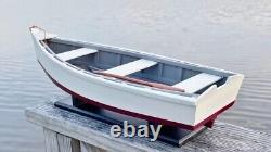 Wooden Skiff Model, With Varnished Paddle, Great Crabbing And Fishing Display