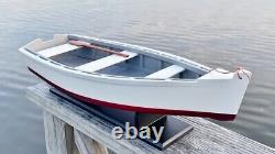 Wooden Skiff Model, With Varnished Paddle, Great Crabbing And Fishing Display