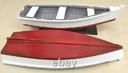 Wooden Skiff Model, With Varnished Paddle, Great Crabbing And Fishing Display
