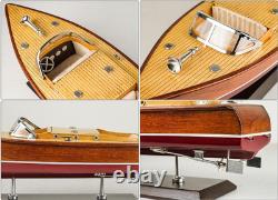 Wooden Speedboat Model Chris-Craft Runabout Boat Yacht Decor