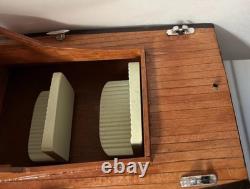 Wooden Speedboat Model Chris Craft Runabout Yacht, Double Cockpit, Collectible