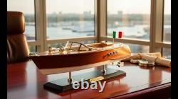 Wooden Speedboat Model Riva Aquarama Runabout Model Boat Yacht Walnut