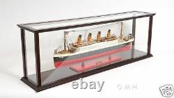 Wooden Table Top Ship Model Display Case For 40 Ocean Liner & Cruise Ships New