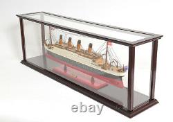 Wooden Table Top Ship Model Display Case For 40 Ocean Liner & Cruise Ships New