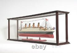 Wooden Table Top Ship Model Display Case For 40 Ocean Liner & Cruise Ships New