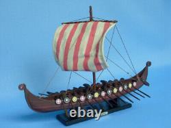 Wooden Viking Drakkar Model Boat 14