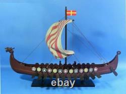 Wooden Viking Drakkar Model Boat 24