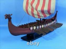 Wooden Viking Drakkar Model Boat 24