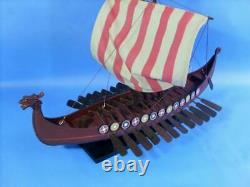 Wooden Viking Drakkar Model Boat 24