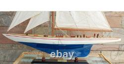 XL Painted Enterprise 1930 America's Cup Yacht J Boat Wood Model 46.9 Sailboat
