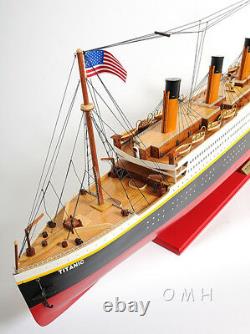 XL RMS Titanic Ocean Liner Wooden Model 56 White Star Cruise Ship Line Boat New