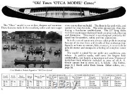 (c) 1930's Old Town OTCA Model Canoe 17' wood canvas project boat camp lodge