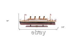 10 Bateaux Modèles Petits en Bois Massif Peints à la Main Noir et Rouge 1912 RMS Titanic