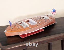 10 Bois Brun Sculpture de Modèle de Bateau en Bois Massif Peinte à la Main pour Table