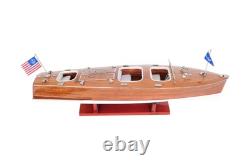 10 Bois Brun Sculpture de Modèle de Bateau en Bois Massif Peinte à la Main pour Table