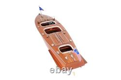 10 Bois Brun Sculpture de Modèle de Bateau en Bois Massif Peinte à la Main pour Table