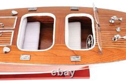 10 Bois Brun Sculpture de Modèle de Bateau en Bois Massif Peinte à la Main pour Table