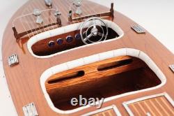 10 Bois Brun Sculpture de Modèle de Bateau en Bois Massif Peinte à la Main pour Table