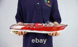 116 Modèle de bateau en bois Red Riva Aquarama fait à la main en bois exotique italien 21