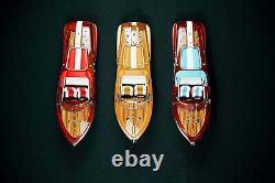 116 Modèle de bateau en bois Red Riva Aquarama fait à la main en bois exotique italien 21